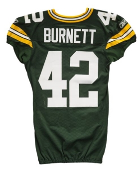 2011 Morgan Burnett Game Worn Green Bay Packers Home Jersey (Packers LOA)